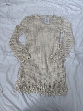 12th tripe open knit pearl drop dress   size small   details: -NWT -slip dress f